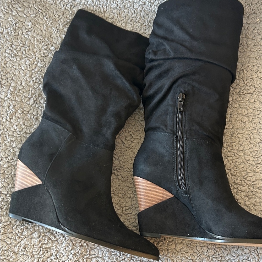 Jessica Simpson Black Wedge Boots - Picture 3 of 8